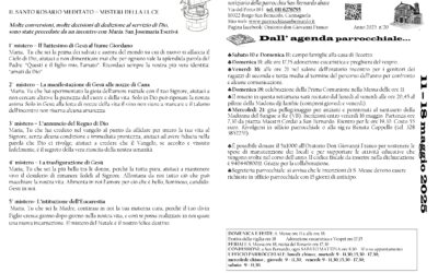 La settimana in Parrocchia: 11 – 18 maggio 2025